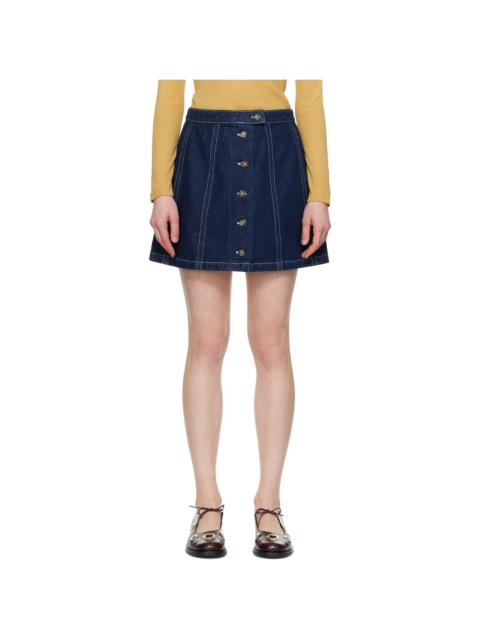 A.P.C. A. P.C. Navy Pipa Denim Miniskirt