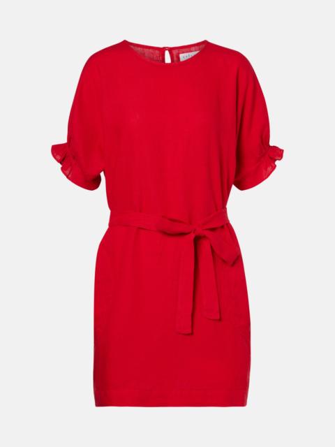 velvet Vivian belted linen minidress