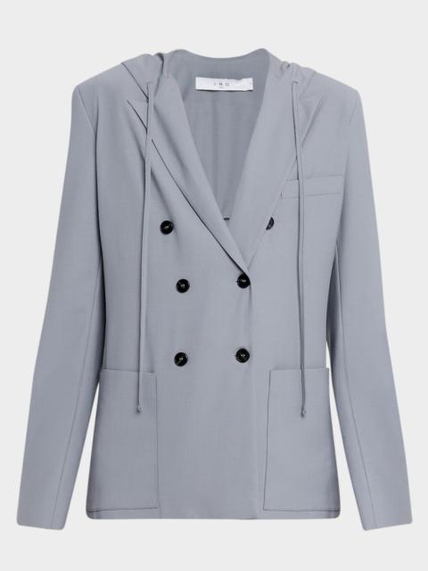 IRO Alula Double-Breasted Hooded Blazer
