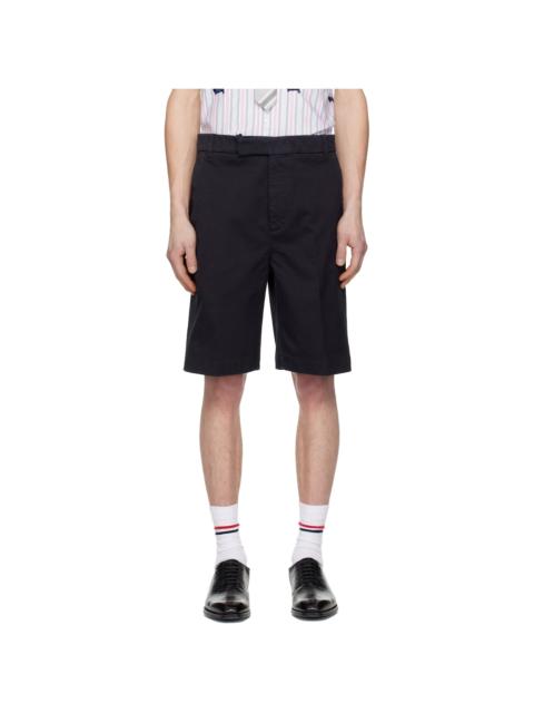 Thom Browne Navy Cotton Twill Utility Chino Shorts