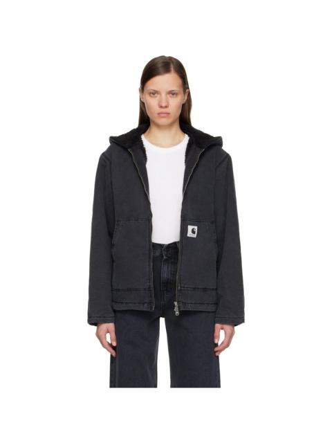 Carhartt Black Hooded Mitch Bomber Jacket