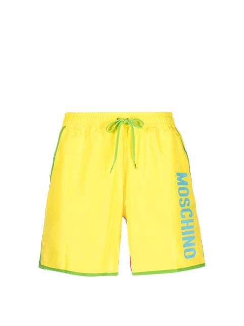 Moschino colour-block logo-print swim shorts