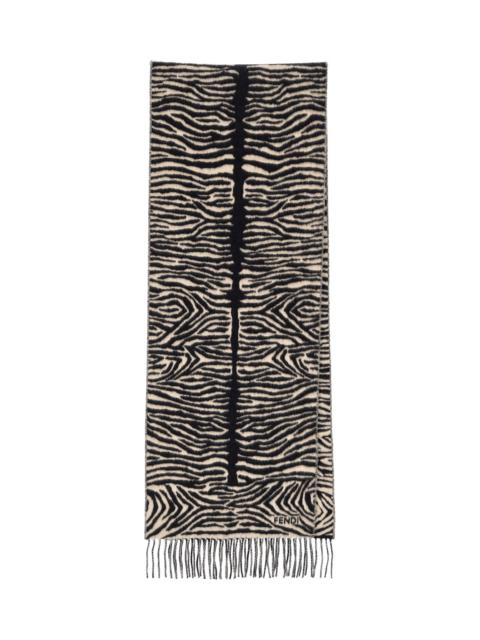 FENDI ANIMALIER WOOL SCARF