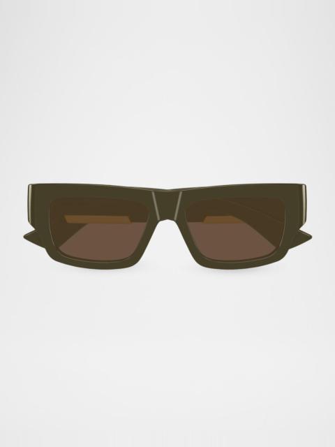 Bottega Veneta Men's Dash Rectangular Nylon Sunglasses