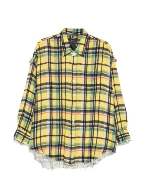 R13 fringed checked shirt