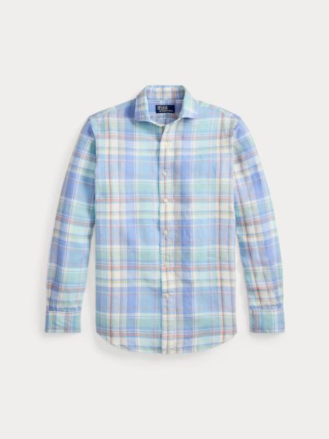 Polo Ralph Lauren Classic Fit Plaid Slub Linen Shirt