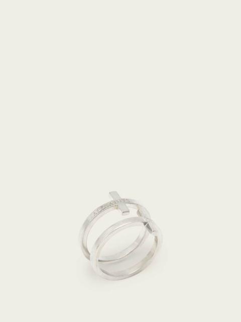 ALLSAINTS GABE STERLING SILVER CROSS RINGS