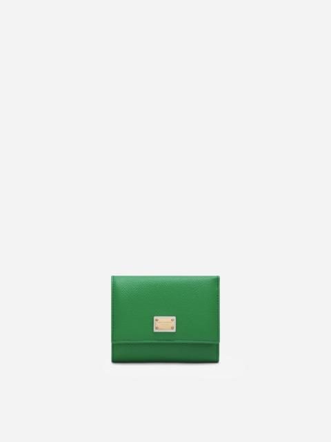 Dolce & Gabbana Dauphine calfskin wallet with branded tag