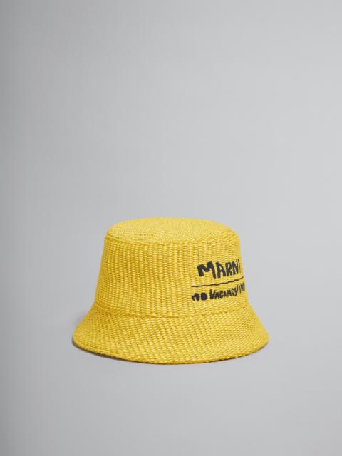 Marni MARNI X NO VACANCY INN - YELLOW HAT IN RAFFIA FABRIC