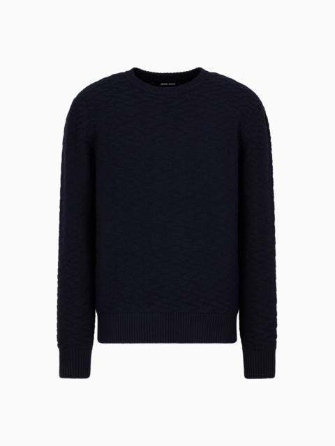 GIORGIO ARMANI Jacquard virgin-wool blend crew-neck jumper