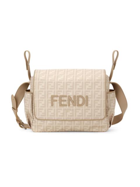 FENDI Unisex Logo FF Diaper Bag - Beige