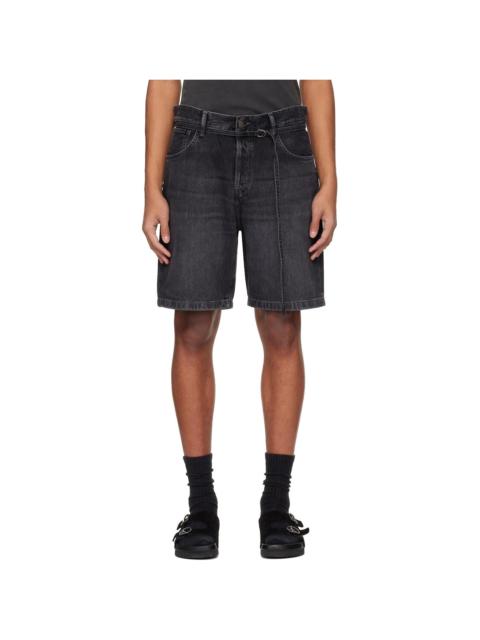 Acne Studios Black Loose Fit Denim Shorts