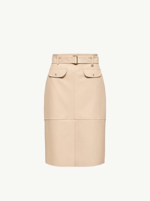 Moncler Knee-Length Leather Skirt