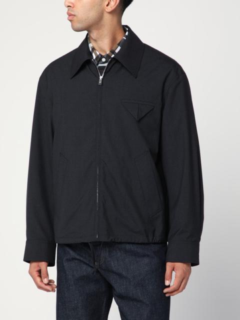 Black wool zip-up jacket