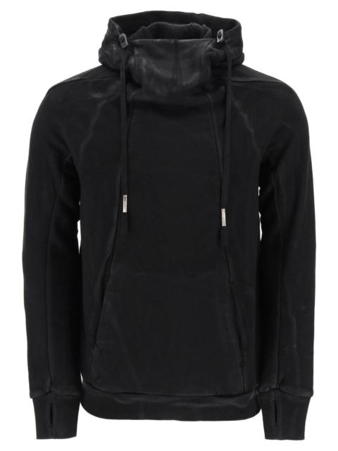 Boris Bidjan Saberi Twisted hoodie in coated cotton Boris Bidjan Saberi