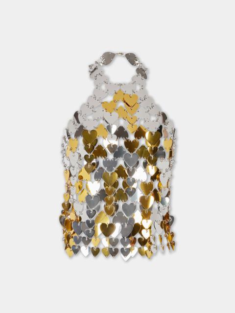 rabanne GOLD AND SILVER SPARKLE HEARTS TOP