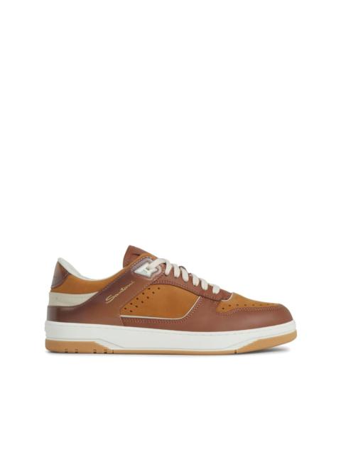 panelled leather sneakers