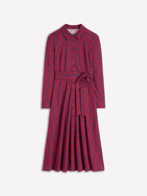 BODEN Marcia Jersey Shirt Dress-Burgundy Red, Swooping Swallow