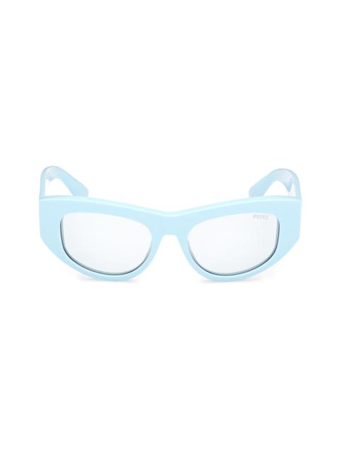 PUCCI Women's Gradient 52MM Geometric Sunglasses - Sky Blue