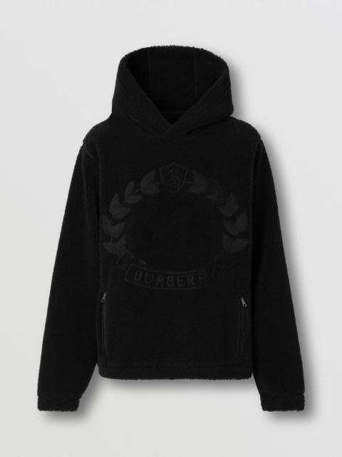 Burberry Embroidered Oak Leaf Crest Fleece Hoodie