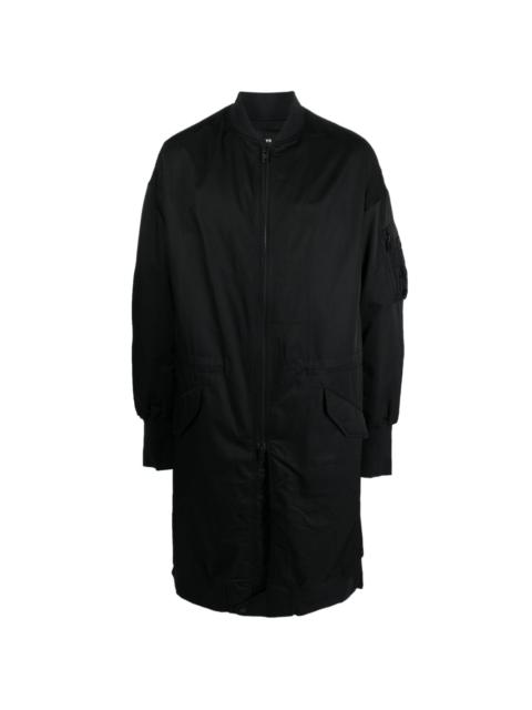 knee-length bomber coat