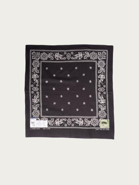 Kapital Fastcolor Selvedge Bandanna (ESCARGOT FLOWER) 20x20 - Black