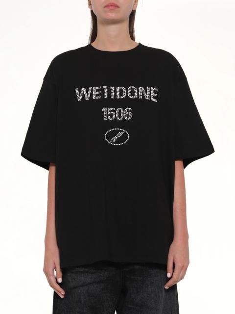 We11done Washed Pearly Collegiate T-Shirt in Black