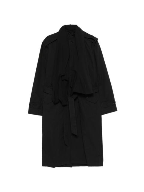 ALAINPAUL draped belted trench coat