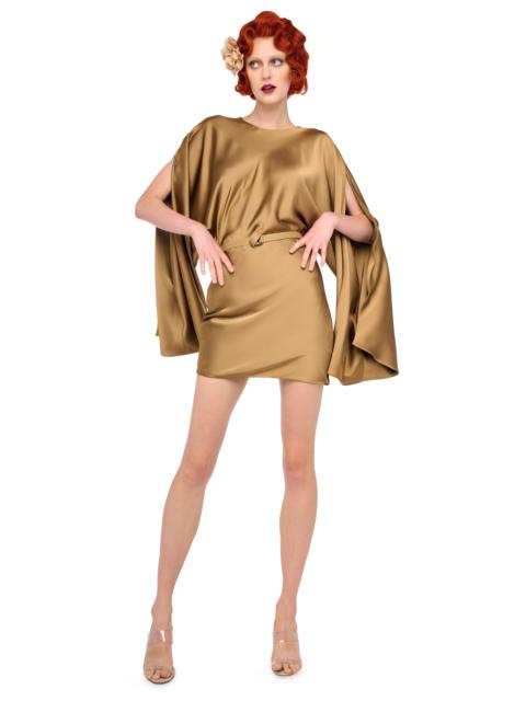 NORMA KAMALI REVERSE OBIE MINI DRESS W/ LONG SLEEVE