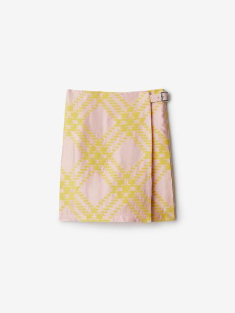 Check Cotton Silk Blend Kilt