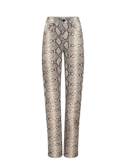 Marine Serre Python Printed Leather Straight Leg Pants