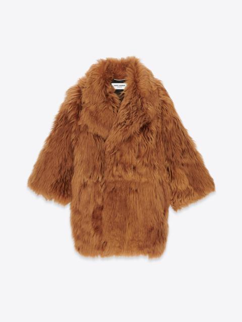 SAINT LAURENT double-breasted coat in shearling