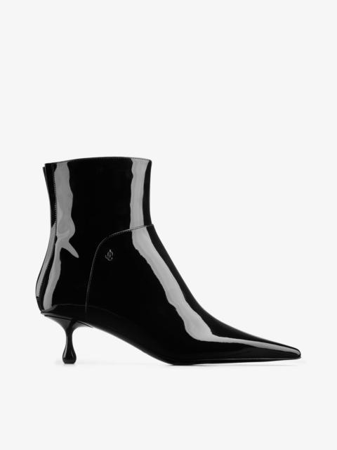 JIMMY CHOO Cycas Ankle Boot 50
Black Patent Leather Ankle Boots