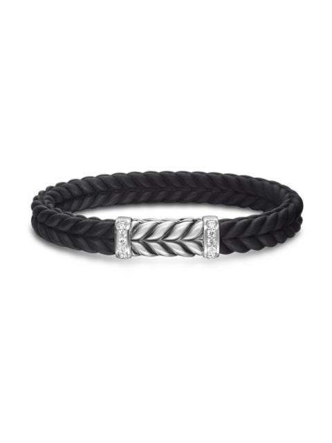 DAVID YURMAN Men's Chevron Bracelet in Rubber - Diamond