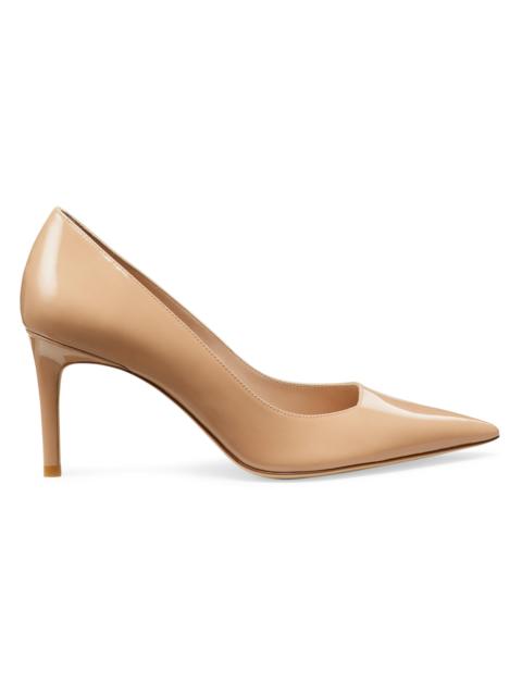 Stuart Weitzman Women's Stuart Power 75MM Patent Leather Pumps - Adobe