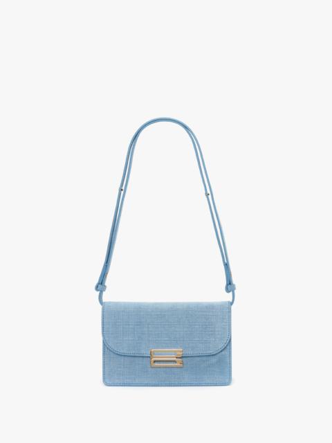 Victoria Beckham Mini Dorian Bag In Light Blue Chambray Effect Suede