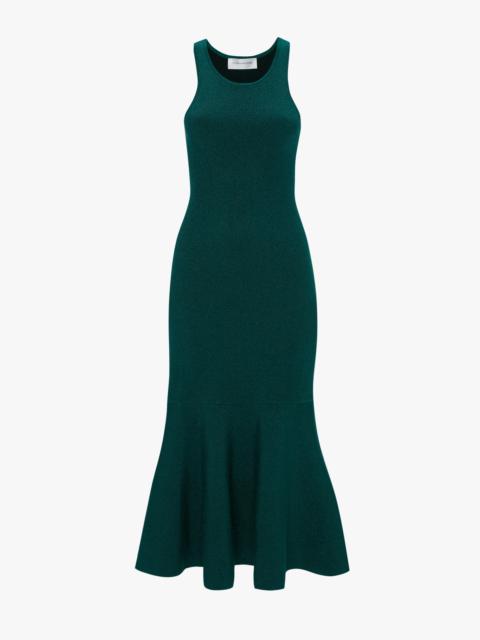 Victoria Beckham VB Body Sleeveless Dress In Lurex Green