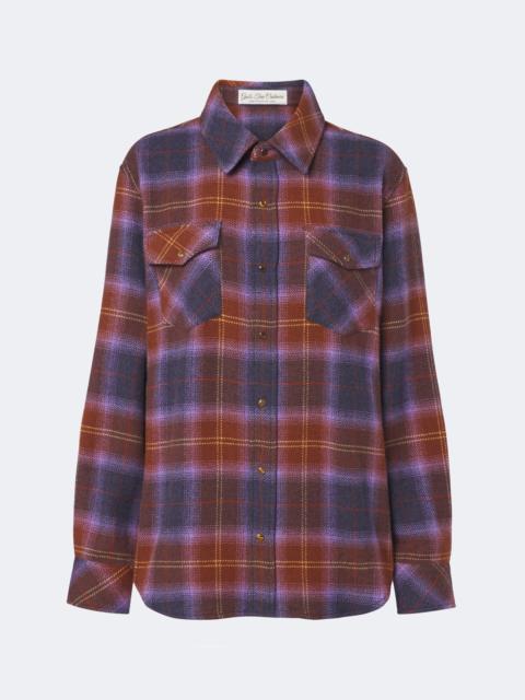 God’s True Cashmere Vulcan Tartan cashmere shirt with tiger's eye