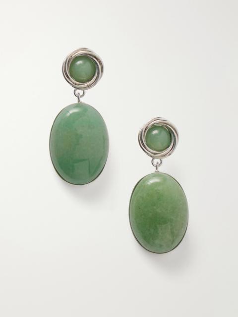 Jennifer Behr Ruthie Silver-tone Aventurine Earrings