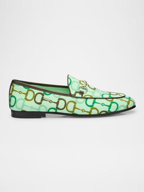 GUCCI Jordaan Printed Cotton Horsebit Loafers