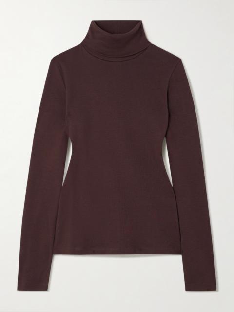 Dinah Ribbed Organic Cotton-jersey Turtleneck Top