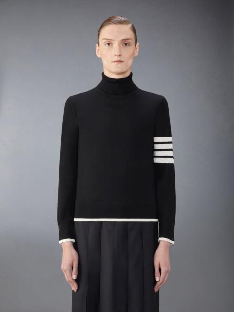 Thom Browne Fine Merino Wool 4-Bar Relaxed Fit Turtle Neck