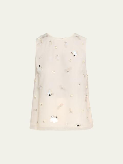 SIMKHAI Celia Sequined Sleeveless Top