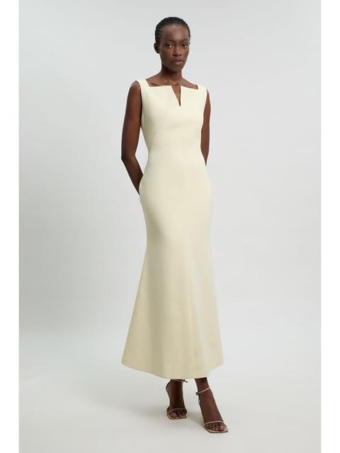 KAREN MILLEN Compact Stretch High Neck Clean Pencil Midi Dress
