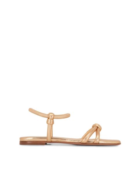 knot-detail flat leather sandals