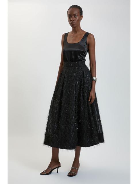 KAREN MILLEN Tinsel Fringe Full Midi Skirt