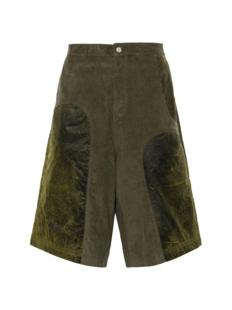 Andersson Bell corduroy panelled high-waisted shorts