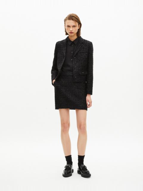 The Kooples SHORT JACKET IN SHINY BLACK TWEED