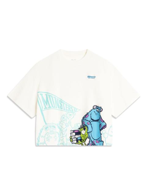 Li-Ning (WMNS) Li-Ning x Disney Monsters University Graphic T-shirt 'Cream White' AHSU490-1
