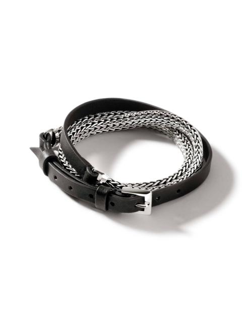 JOHN HARDY Icon Wrap, Sterling Silver, Leather